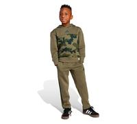 adidas Mixte enfant Seasonal Essentials Little Kids Camo Fleece Jogger Set, olive strata/white, 4-5 Years