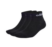 adidas Unisex - Adulto Linear Ankle Cushioned Socks 3 Pairs, Black / White, 6.5-8