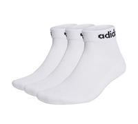 adidas Unisex - Adulto Linear Ankle Cushioned Socks 3 Pairs, White/Black, 10.5-12.5