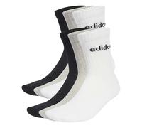 adidas Mixte LINEAR CREW SOCKS CUSHIONED SOCKS 6 PAIR PACK, Medium Grey Heather/White/Black, 42-45