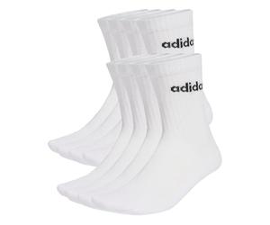 adidas Mixte LINEAR CUSHIONED CREW SOCK 1O PAIR PACK, white/black, 5-6 Years