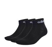 adidas Mixte Think Linear Ankle Socks 3 Pairs, Black/White, 45-48 (Confezione da 2)
