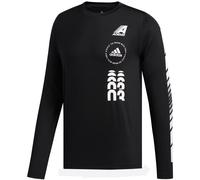 Adidas Moto Longsleeve Uomo Sport T-Shirt Maglia Corsa Pullover Fitness Nero