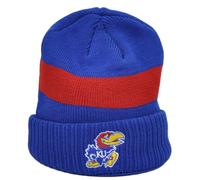 Adidas NCAA Kansas Jayhawks Berretto Beanie Invernale A Coste Blu Knit Riga