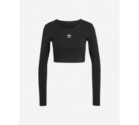Maglia Essentials Ribbed Crop Long Sleeve Black L