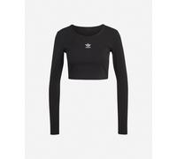 Maglia Essentials Ribbed Crop Long Sleeve Black M