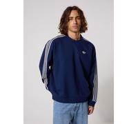 adidas Originals - Adicolor - girocollo oversize indaco notte/grigio two con 3 strisce-Viola S
