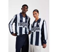 adidas Originals - 96 - Maglia a maniche lunghe a righe blu chiaro e blu navy XS