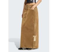 adidas Originals - Adibreak - Gonna lunga in twill spazzolato color cartone-Marrone 38