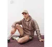 adidas Originals - adicolor Classics - Felpa con cappuccio marrone con 3 strisce XS