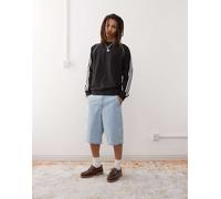 adidas Originals - adicolor - Felpa nera bianca con profili bianchi a contrasto-Nero S