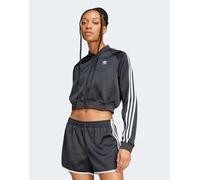 adidas Originals - adicolor - Giacca sportiva nera in raso-Nero 2XS