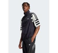 adidas Originals - Adicolor - Gilet nero in micropile con 3 strisce XL