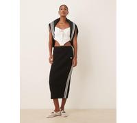 adidas Originals - adicolor - Gonna in maglia nera con 3 strisce-Nero XL