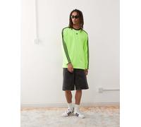 adidas Originals - Adidas adicolor - Jersey a maniche lunghe in jacquard verde fluo/nero XS