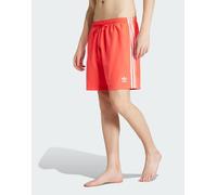 adidas Originals - adicolor - Pantaloncini da bagno da 8" rosso lucido con 3 strisce L