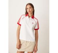 adidas Originals - adicolor - Polo bianca e rossa con 3 strisce-Bianco S