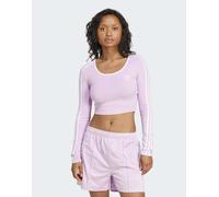 Maglia adicolor 3-Stripes Long Sleeve Crop Light Orchid L