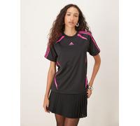 Adicolor Teamgeist T-shirt Ampia Maglietta Black / Semi Lucid Fuchsia 2XS
