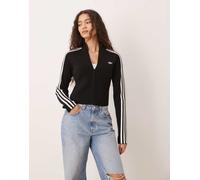 adidas Originals - Adicolor - Top sportivo slim in maglia nero con 3 strisce XS
