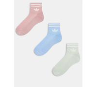 adidas Originals - adicolor Trefoil - Confezione da 3 paia di calzini alla caviglia in colori pastello-Multicolore 42 2/3-44 2/3