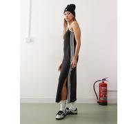 adidas Originals - Adicolor - Vestito lungo a canotta nero con 3 strisce S
