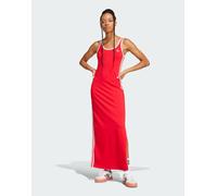 adidas Originals - adicolor - Vestito lungo stile canotta rosso scarlatto better e bianco con 3 strisce 2XS