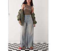 adidas Originals - Adilenium Season 3 - Jeans lavaggio chiaro con zip laterale-Blu W42