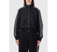 ADIDAS ORIGINALS Bomber cropped in denim di cotone con collo alto L Nero