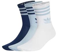 Adidas Originals Calzini Mid-Cut Crew 3 Paia, Wonder Blue/Indaco Notte, Large