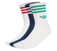 adidas Originals - adicolor - Confezione da 3 paia di calzini bianchi e blu navy con logo del trifoglio-Bianco 40-42