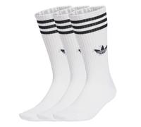 adidas Originals - Confezione da 3 paia di calzini con bordino alto bianchi con 3 strisce-Bianco 37 1/3-38 2/3