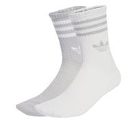 adidas Originals - Confezione da 2 paia di calzini argento metallizzato / bianco con 3 strisce glitterate 34-36