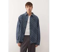 adidas Originals - Camicia in denim blu indaco con monogrammi M