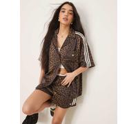 adidas Originals - Camicia in raso con stampa leopardata-Multicolore L