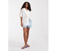 adidas Originals - Camicia resort bianco sporco ricamata XS