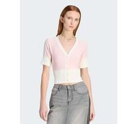 adidas Originals - Camicia rosa sabbia con scollo a V e bottoni S