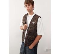 adidas Originals - Canotta con stampa leopardata-Marrone XS