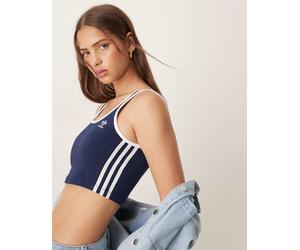 adidas Originals - Canotta corta blu navy con 3 strisce L