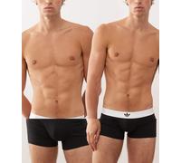 adidas Originals - Comfort Flex - Confezione da 2 paia di boxer aderenti neri in cotone con fascia in vita a contrasto-Nero S