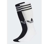 adidas Originals - Confezione da 2 paia di calze al ginocchio bianco e nero 40-42