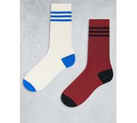 adidas Originals - Confezione da 2 paia di calzini multicolore testurizzati 37 1/3-38 2/3