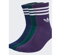 adidas Originals - Confezione da 3 paia di calzini con 3 strisce color indaco notte / edera aurora-Viola 37 1/3-38 2/3