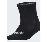 adidas Originals - Confezione da 3 paia di calzini neri con 3 strisce sul retro-Nero 37 1/3-38 2/3