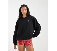 adidas Originals - Essentials - Felpa girocollo lunga nera in pile-Nero 2XL