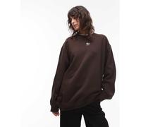 Felpa Essentials Fleece Long Oversized Crew Aurora Coffee S