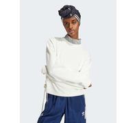 adidas Originals - Felpa ampia bianco nuvola con 3 strisce arricciate L