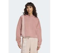 adidas Originals - Felpa con cappuccio color argilla con 3 strisce laterali-Marrone M