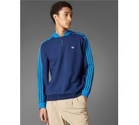 adidas Originals - Felpa da golf blu indaco notte con 3 strisce e zip corta XS