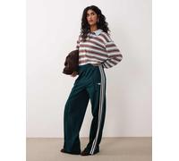 adidas Originals - Firebird - Pantaloni sportivi ampi blu ottanio e bianco sporco M